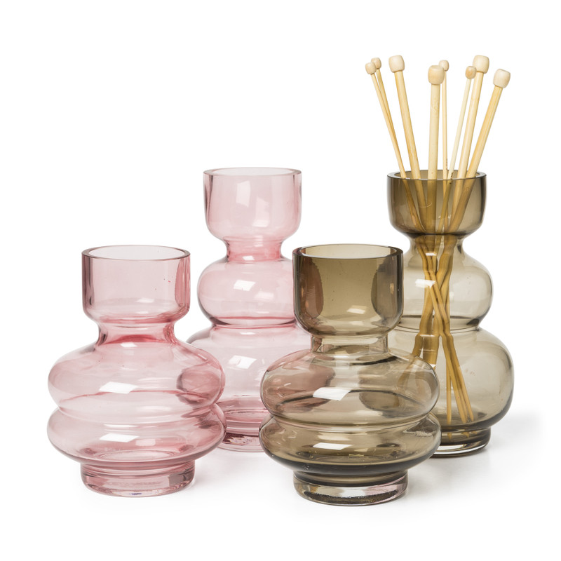 Vaas bollen - roze - ⌀15x20 cm