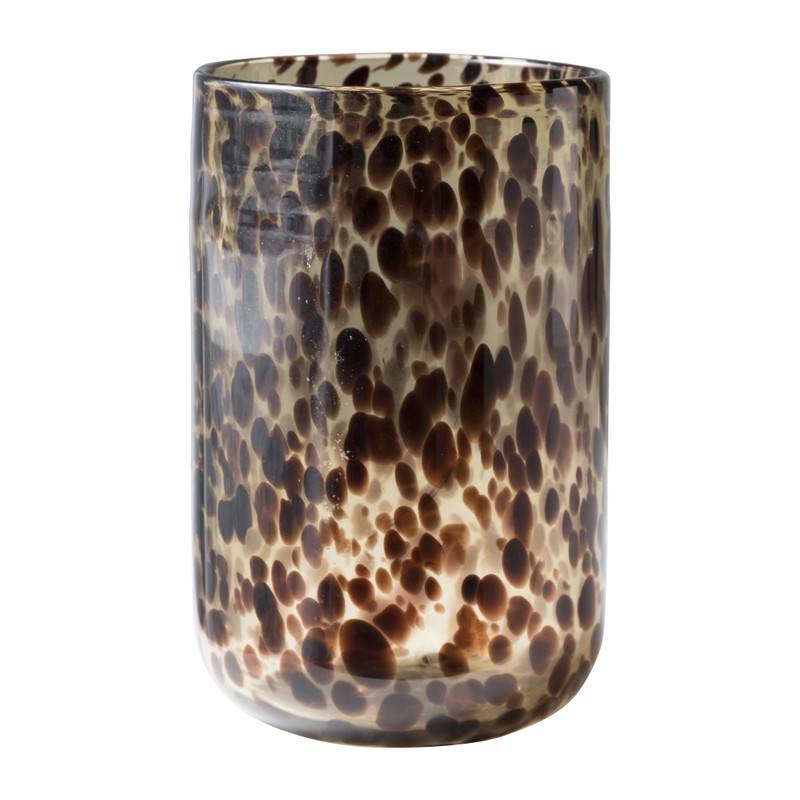 Vaas cheetah - bruin - 15x15x26 cm