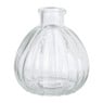 Vaasje ribbel glas - diverse kleuren - ø9x9 cm