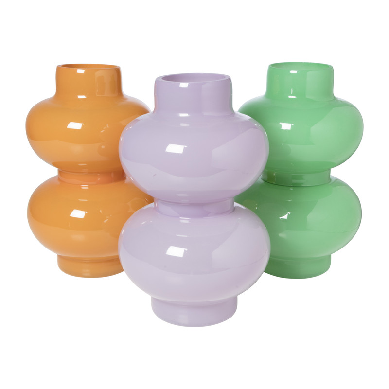 Vaas 2 bollen groot - oranje - ø16x25 cm