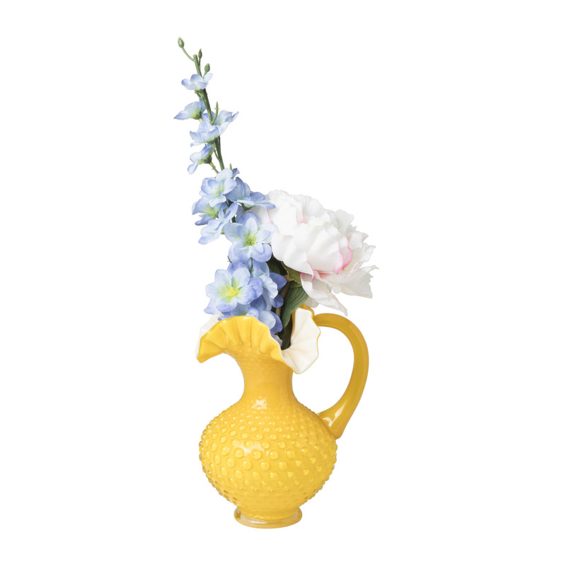 Vaas kruik - geel - 15x13x20 cm