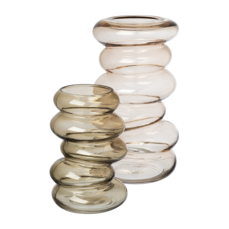 Vaas stapel - lichtbruin - ø15x28 cm