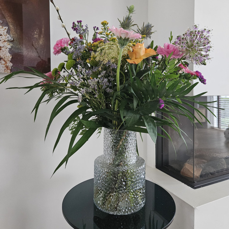 Vaas dipdye - blauw - ø16.5x24.5 cm