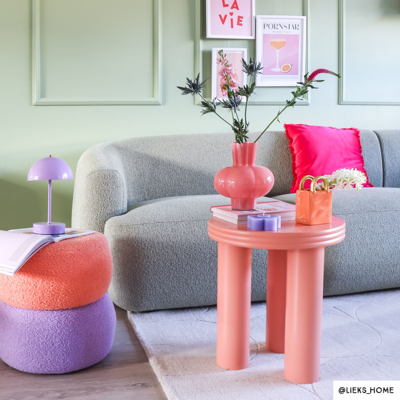 Vaas bol - roze - ø19x20 cm