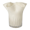Vaas golf met ribbel - beige - ø19.5x19 cm
