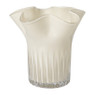 Vaas golf met ribbel - beige - ø19.5x19 cm