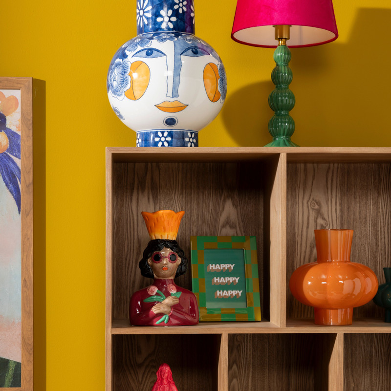 Vaas bolling - oranje - ø18x20 cm