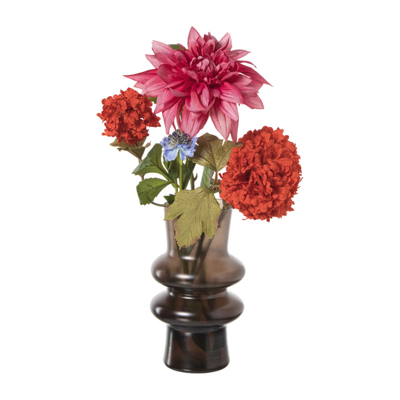 Vaas met bollingen - zwart - ø12.5x18 cm