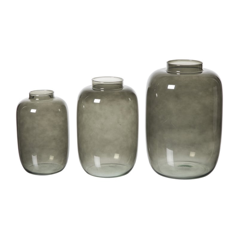 Vaas smoked middel - ø15x23 cm - zwart