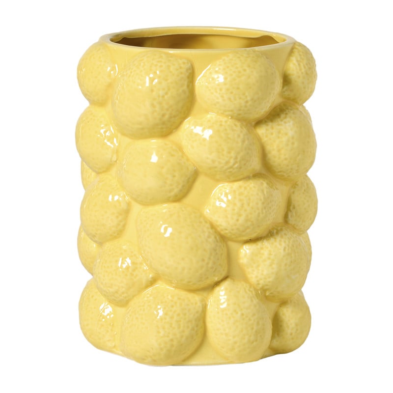 Vaas citroen - geel -  ø14x17 cm 