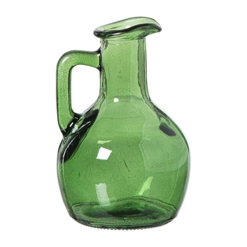 Vaasje fles - groen - ø7.5x11 cm