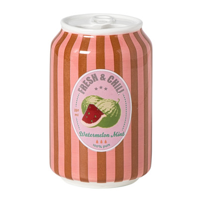 Vaas blikje watermeloen - oranje/roze - ø6.5x11 cm