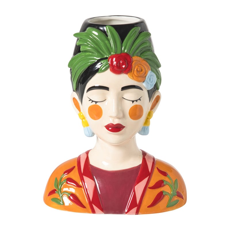 Vaas frida - multikleur - 16.5x11.7x24.5 cm