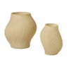 Vaas ribbel klein - beige - ø12x15 cm