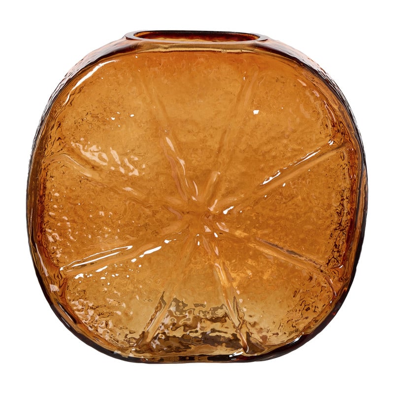 Vaas sinaasappel glas - oranje - 21x10x20 cm