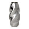 Vaas wave rond - zilverkleurig - ø10x21 cm