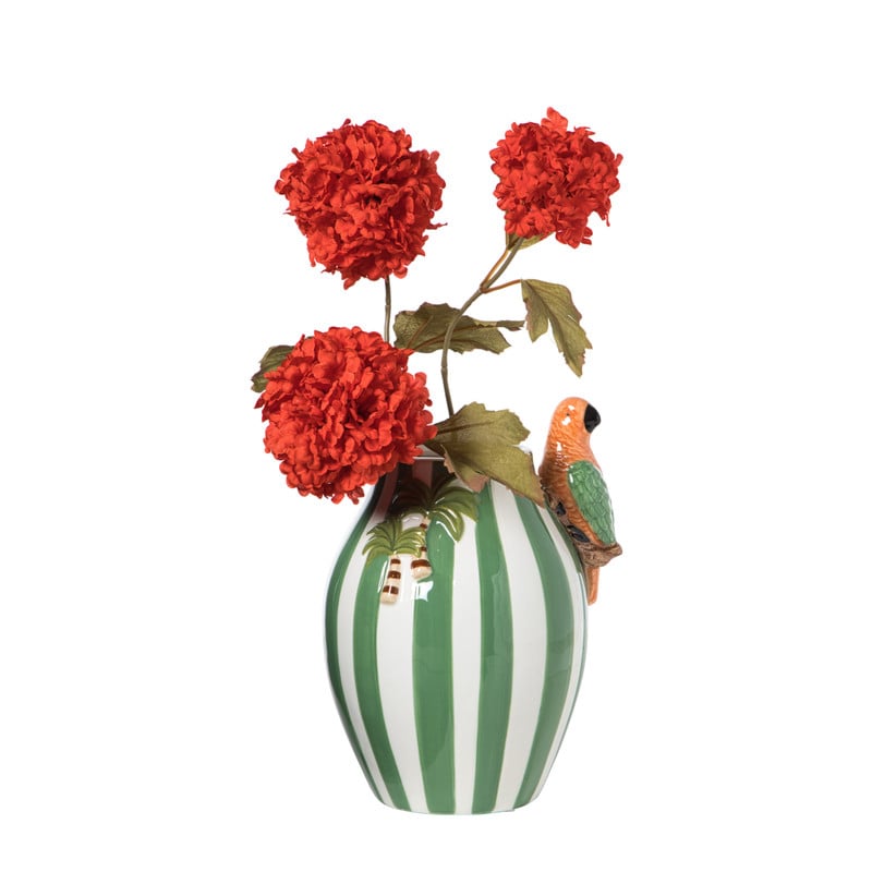 Vaas streep papegaai - groen - 15.3x13.8x21.5 cm