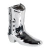Vaas cowboy laars Annemieke - zilverkleurig - 16.5x16.3x7.5 cm
