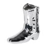 Vaas cowboy laars Annemieke - zilverkleurig - 16.5x16.3x7.5 cm