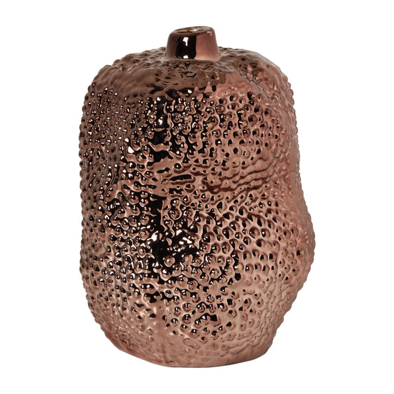 Vaasje lang - koperkleurig - ø11x15.5 cm