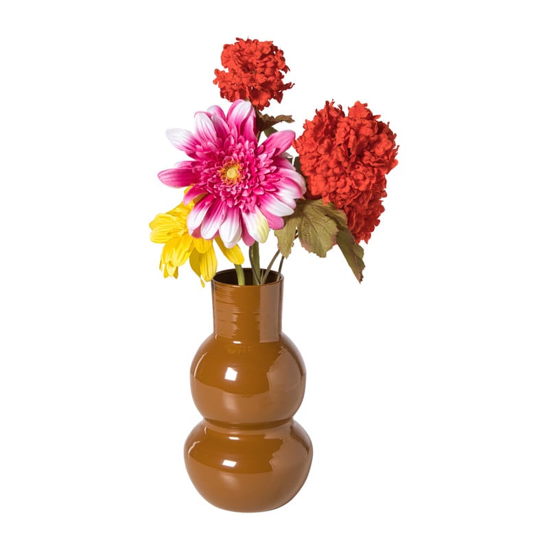 Vaas twee bollen - bruin - ø12.5x21 cm