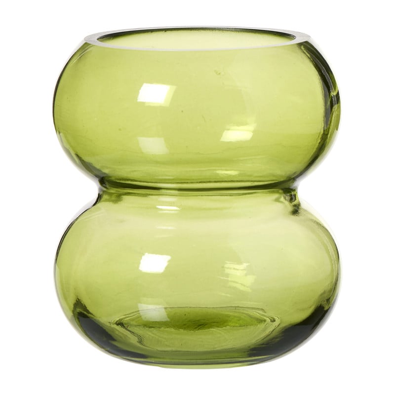 Vaas 2 bollingen - groen -  ø8x8.5 cm