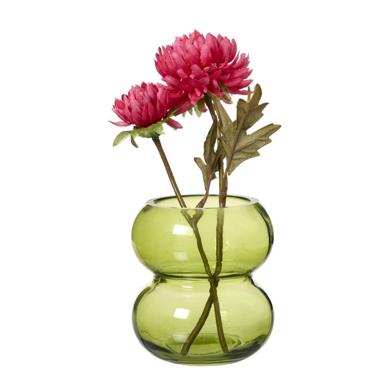 Vaas 2 bollingen - groen -  ø8x8.5 cm