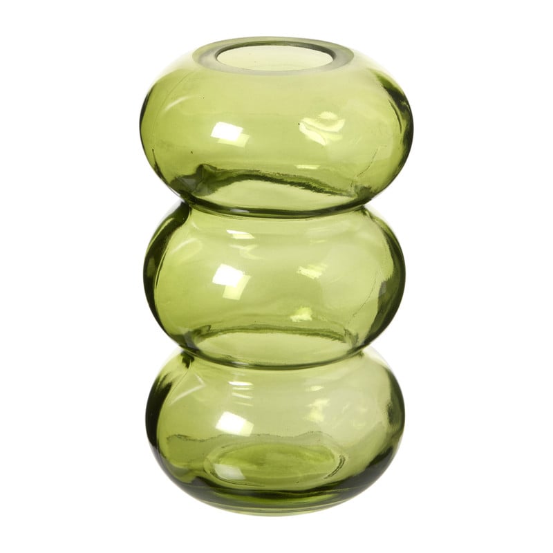 Vaas 3 bollingen - groen - ø8.5x13 cm