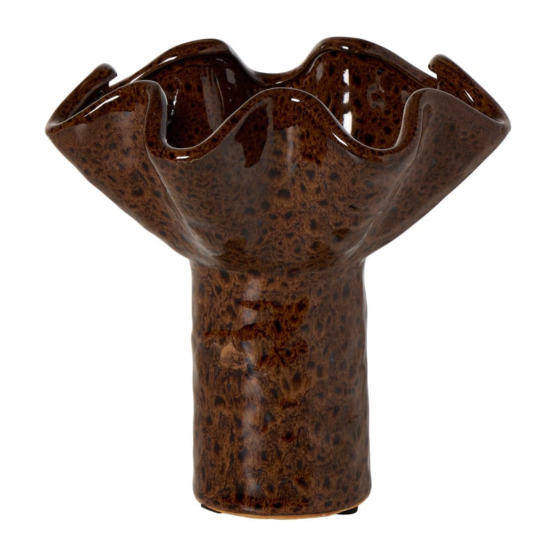 Vaas golf gevlekt - bruin - ø20x20 cm