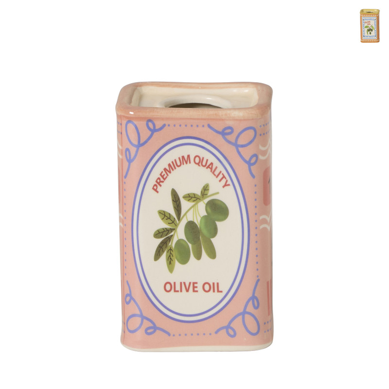 Vaasje olijfolie blik - multikleur - diverse varianten