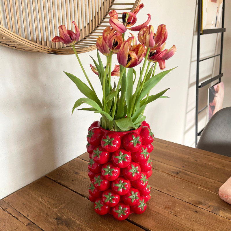 Vaas tomaat - rood - ø16.5x23 cm