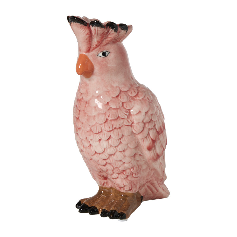 Vaas papegaai - roze - 22x14.6x10.5 cm