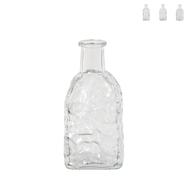 Vaasje mini - transparant - 6.5x6.5x13.5 cm - diverse varianten
