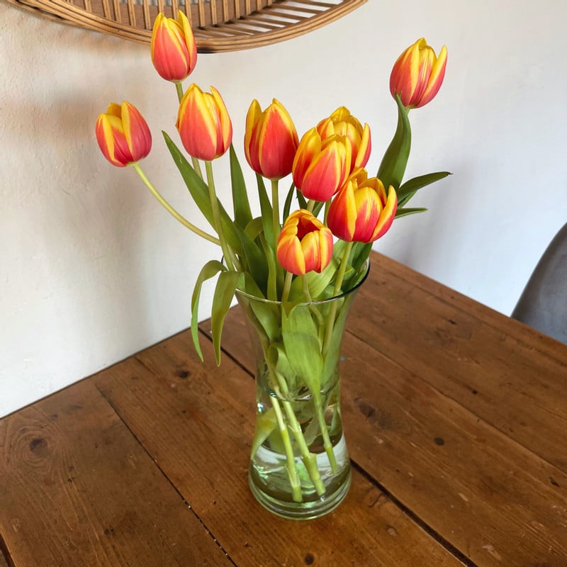 Vaas glas taps - transparant - ø12x24.5 cm