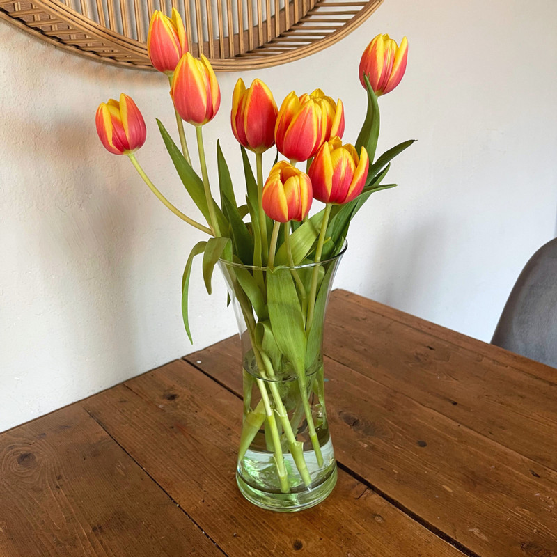 Vaas glas taps - transparant - ø12x24.5 cm