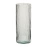Vaas glas ribbel - transparant - ø10x24 cm