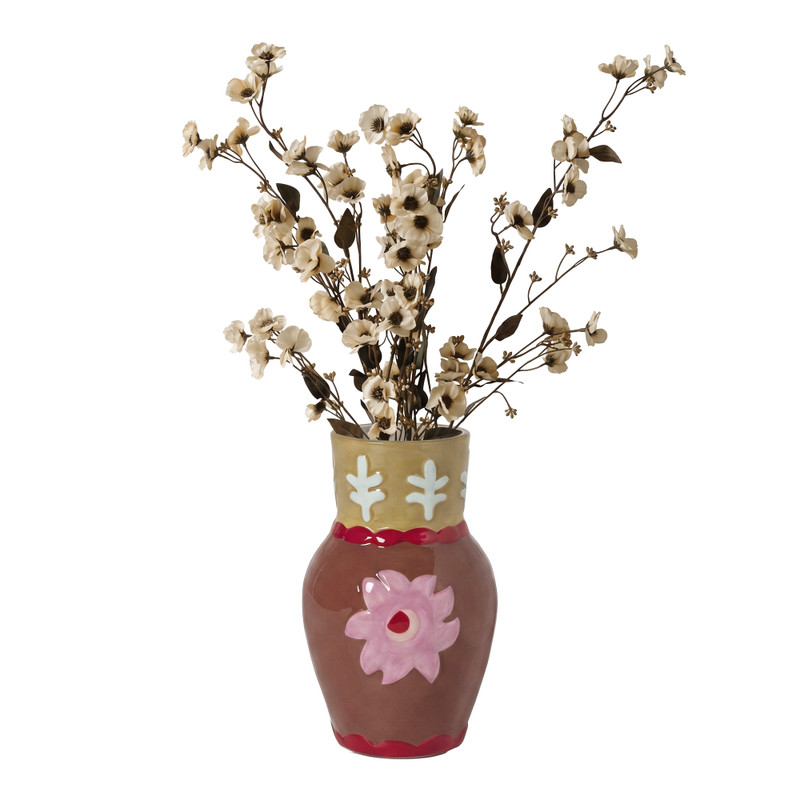 Vaas bloem - multikleur - ø13.4x21 cm