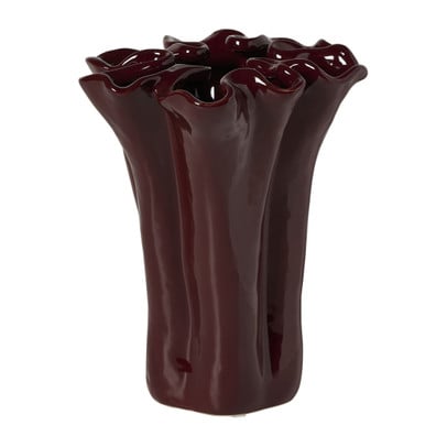 Vaas golf groot - bordeaux rood - ø17.5x19.5 cm