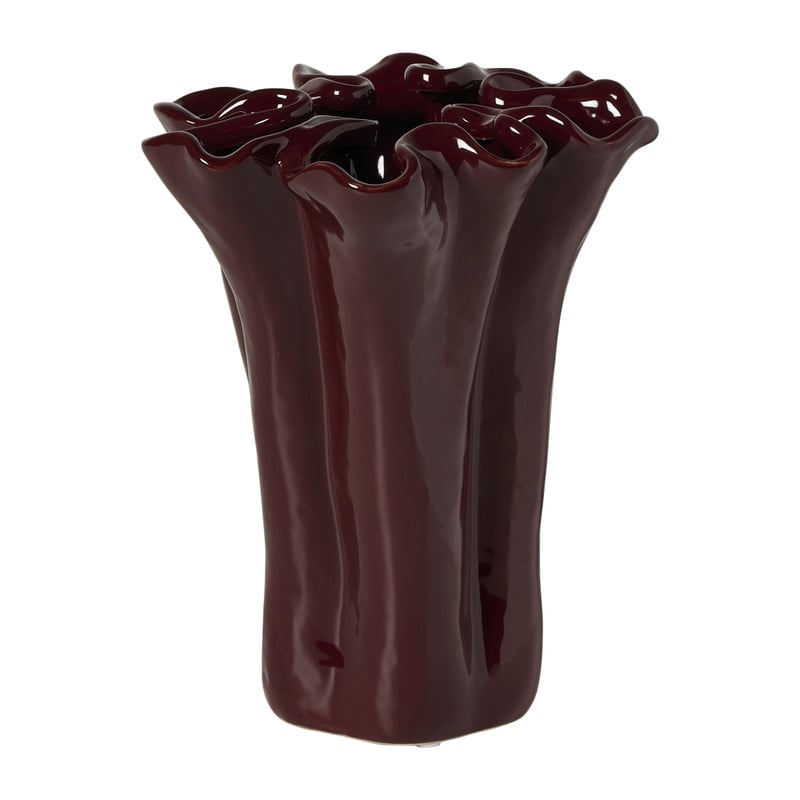 Vaas golf groot - bordeaux rood - ø17.5x19.5 cm