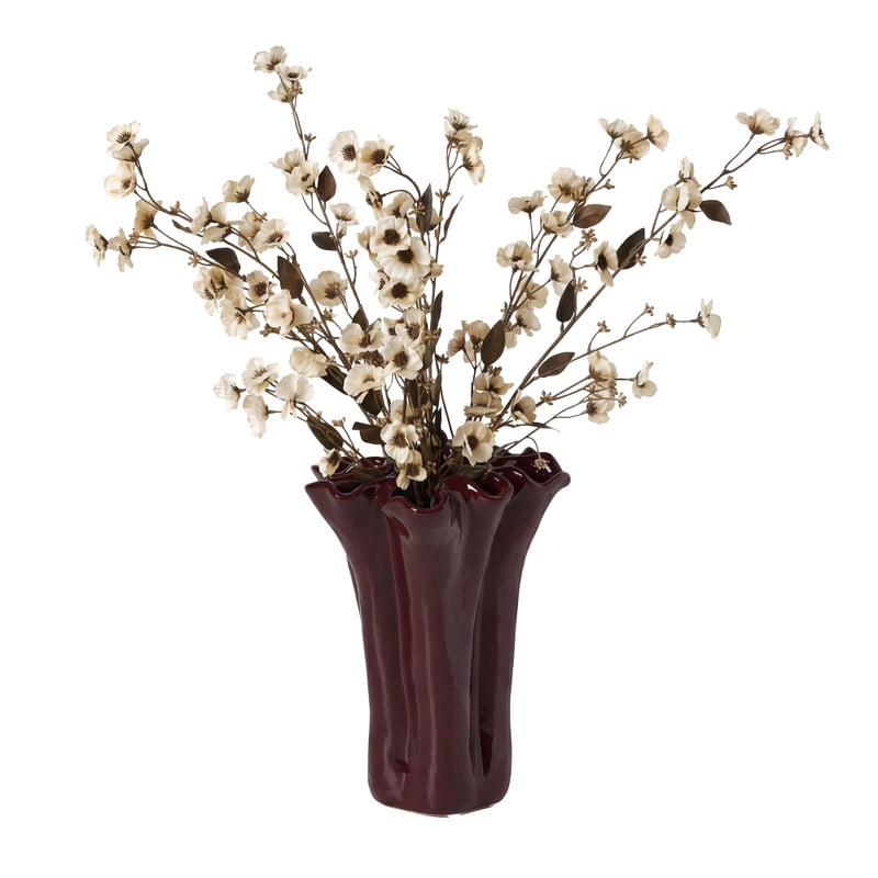 Vaas golf groot - bordeaux rood - ø17.5x19.5 cm