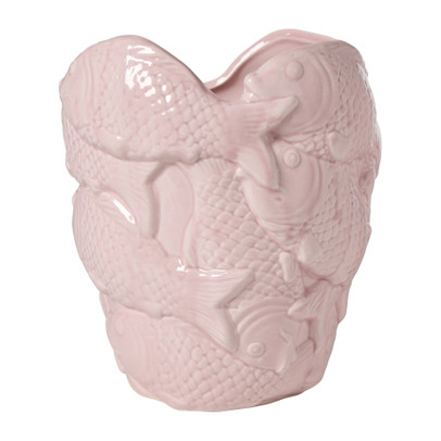 Vaas vis - roze - 19x18x22 cm