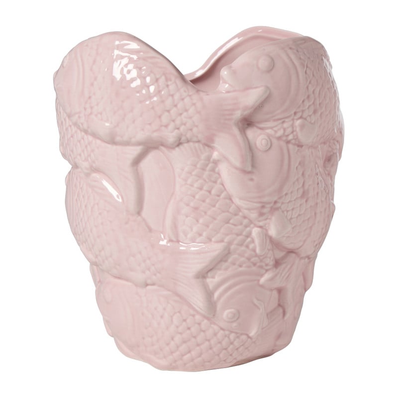 Vaas vis - roze - 19x18x22 cm