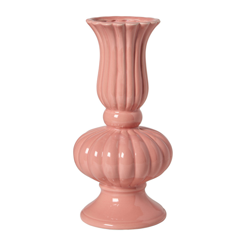 Vaas bol - roze - 11.3x23.3 cm