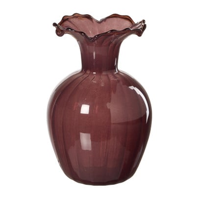 Vaas glas - bordeaux rood - 7.5x11.5 cm