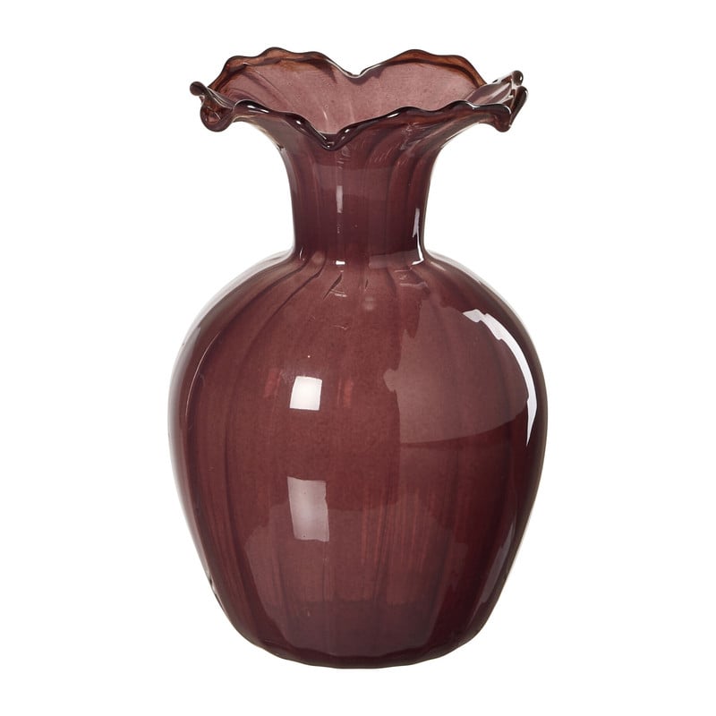 Vaas glas - bordeaux rood - 7.5x11.5 cm