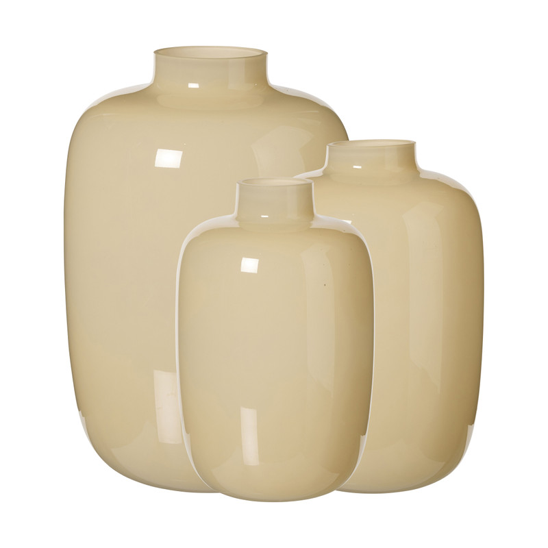 Vaas melkglas middel - beige - ø15x23 cm 