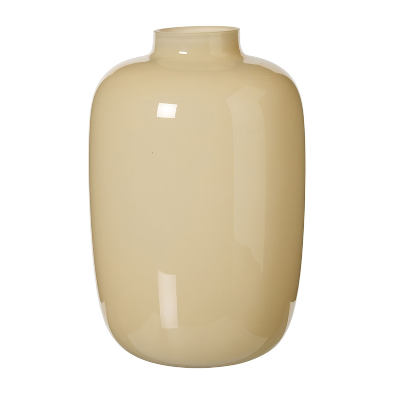 Vaas melkglas groot - beige - ø18x27 cm 
