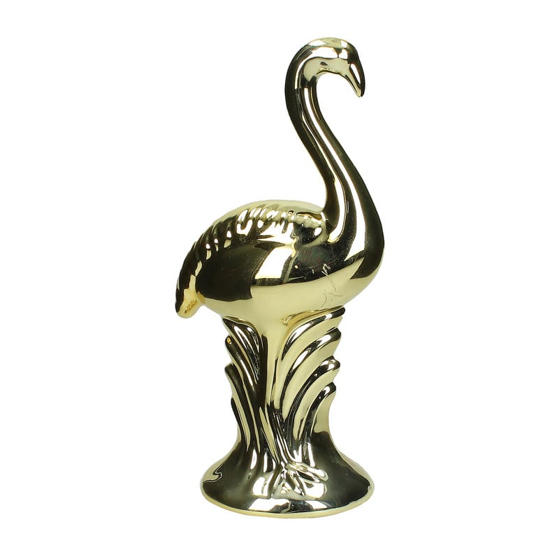 Decoratie flamingo - goud - 20 cm