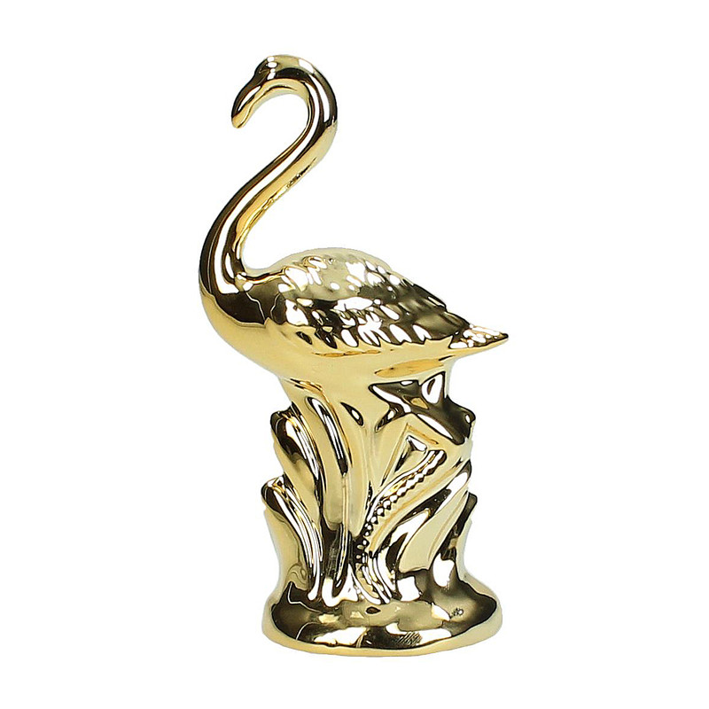Decoratie flamingo - goud - 12 cm 