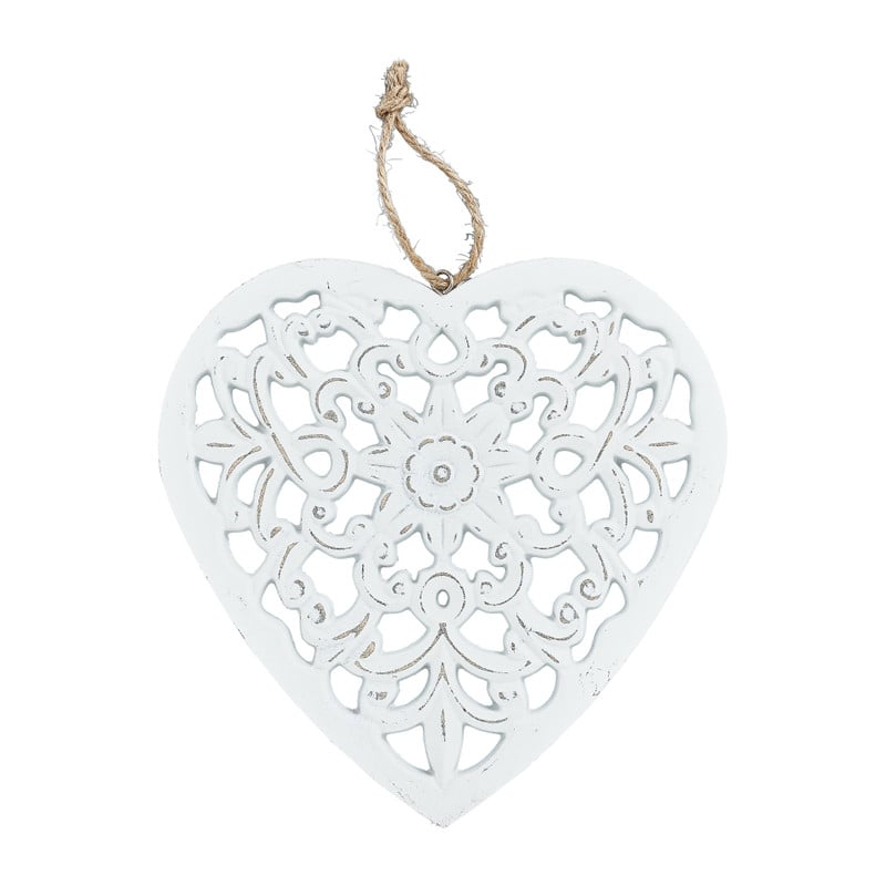 Hanger hart - wit - 24x24 cm 